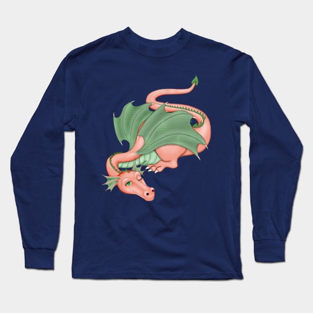 Coral Dragon Resting Long Sleeve T-Shirt by SpiceTree